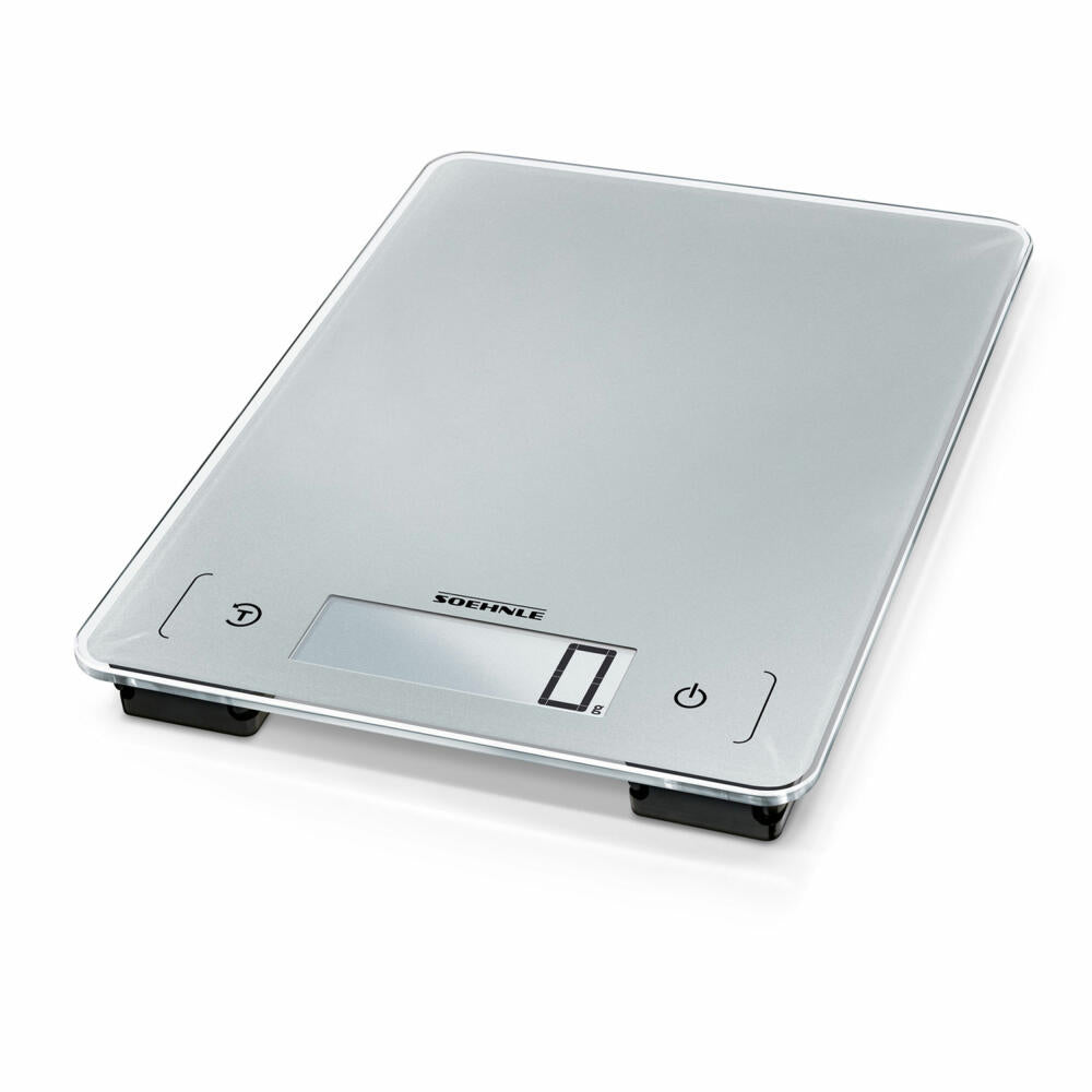 Soehnle Digital Kitchen Scale Page Aqua Proof, Scale, Gram Scale, Safety Glass, Gray, 66225