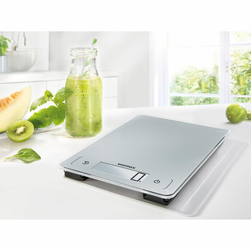 Soehnle Digital Kitchen Scale Page Aqua Proof, Scale, Gram Scale, Safety Glass, Gray, 66225
