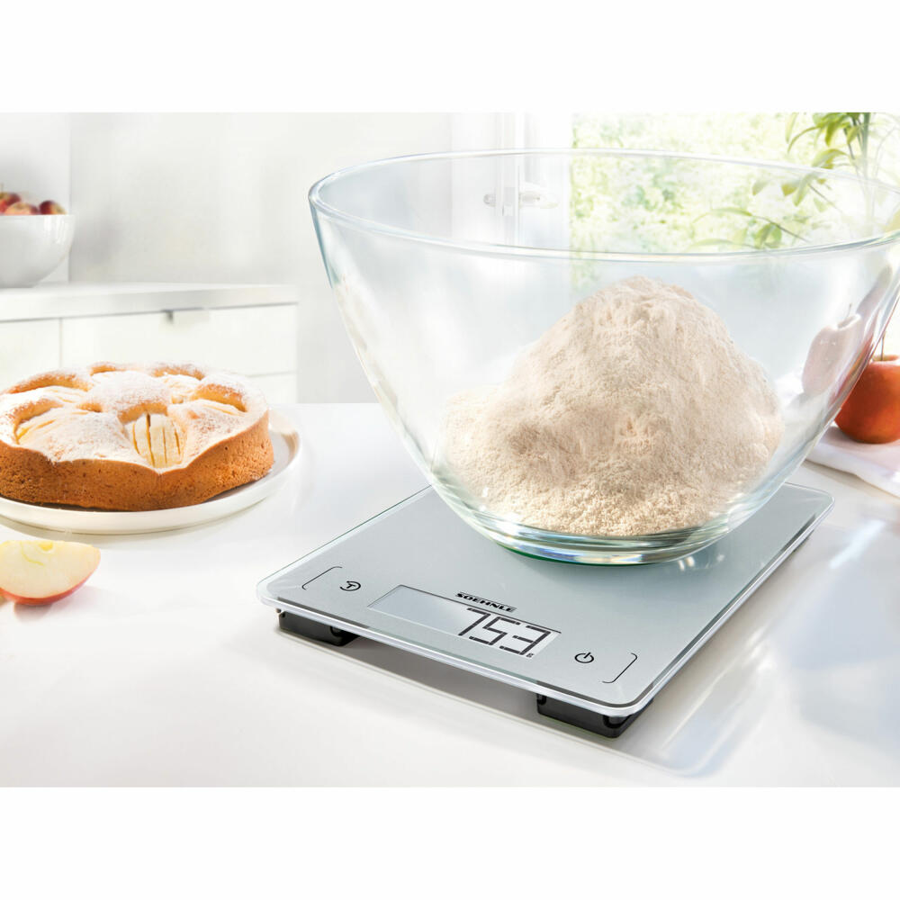 Soehnle Digital Kitchen Scale Page Aqua Proof, Scale, Gram Scale, Safety Glass, Gray, 66225