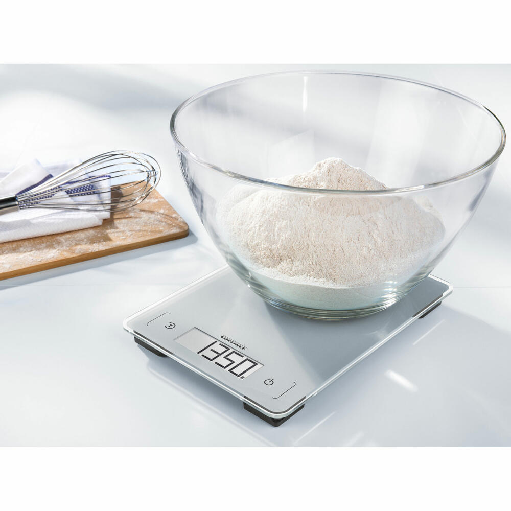 Soehnle Digital Kitchen Scale Page Aqua Proof, Scale, Gram Scale, Safety Glass, Gray, 66225