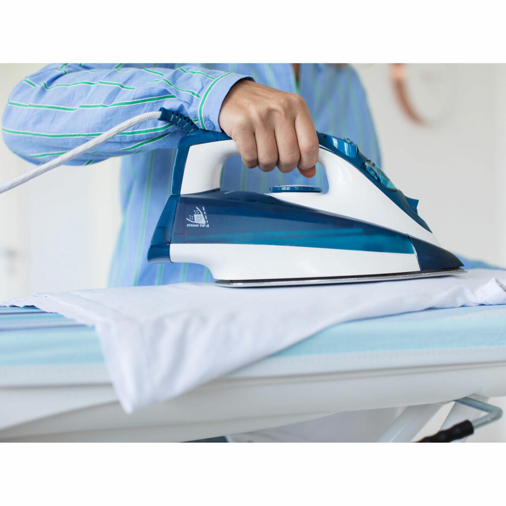 Leifheit Bügeltisch Air Active Express M weiß, Bügelbrett, Stahl, Kunststoff, Silikon, Blau, Weiß, 118 x 38 cm, 76141