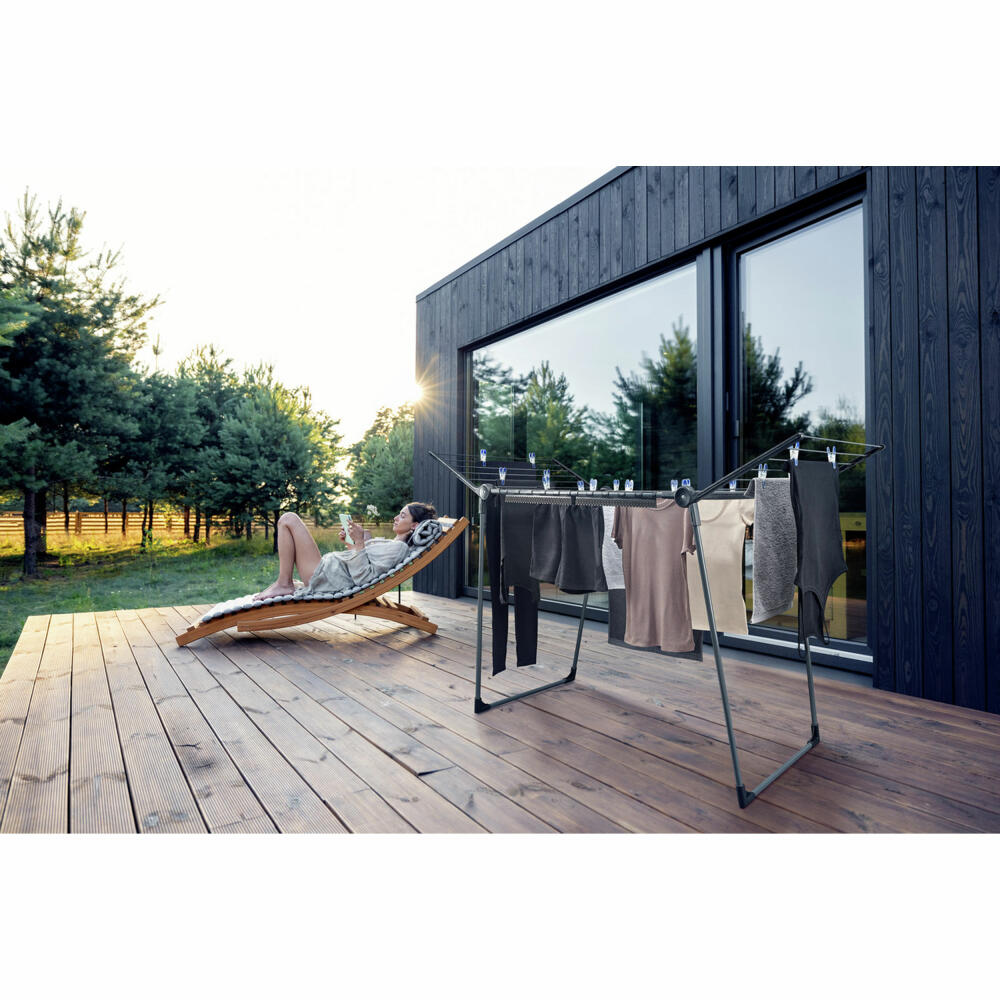 Leifheit Standtrockner Pegasus 180 Solid Black, Trockenständer, Wäschetrockner, 81589