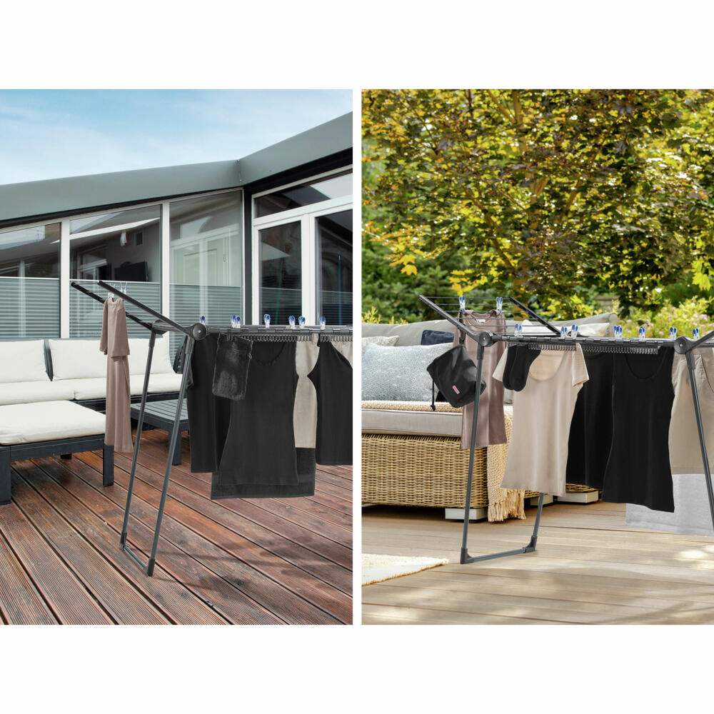 Leifheit Pegasus 150 Solid Black Clothes Dryer, Clothes Rack, Drying Rack, 81690