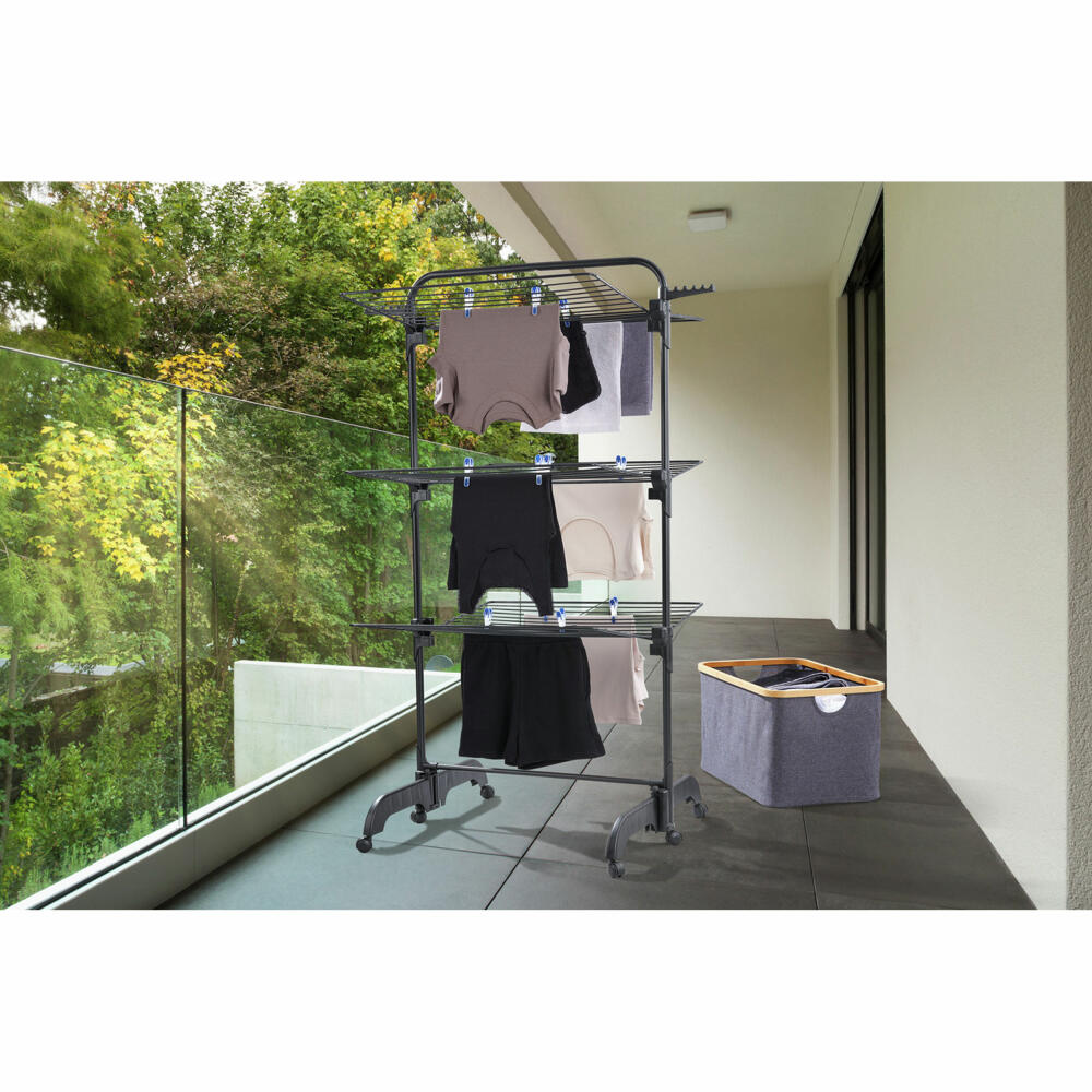 Leifheit Turmtrockner Comfort Tower 420 Black, Trockenständer, Wäschetrockner, 81691