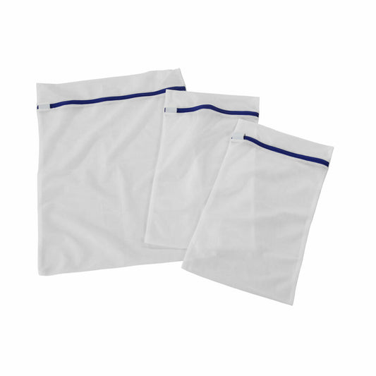 Leifheit Wäschenetz 3er Set, 1-2 kg Wäsche, mit Zipper, Wäschesack, Transparent, Weiß, 81726