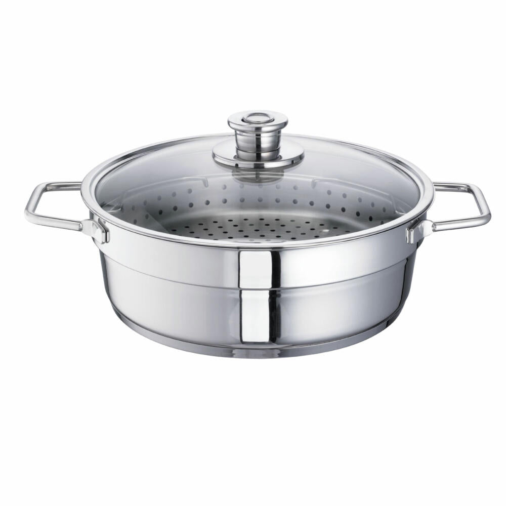 Schulte-Ufer Aroma Steamer Wega, Steamer, Steam Pot, Stainless Steel 18/10, 30 cm, 00133-30