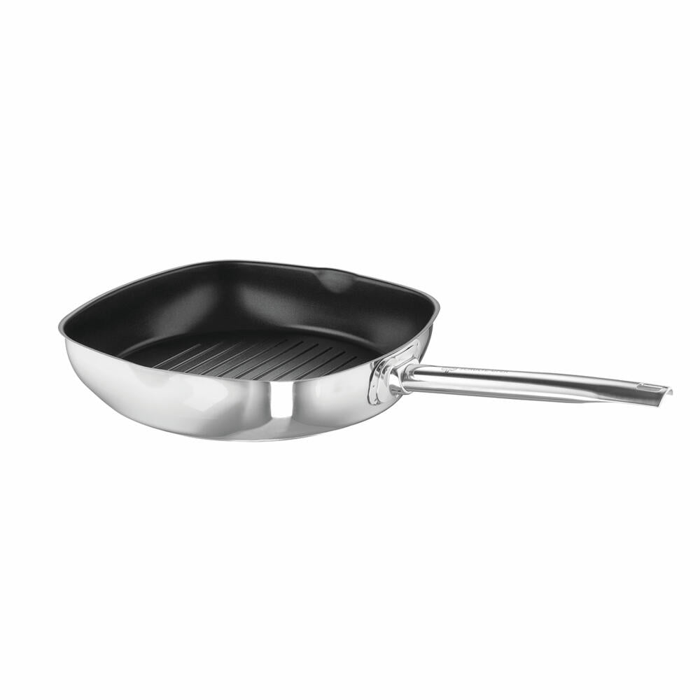 Schulte-Ufer Grillpfanne Edena, Green Life, Edelstahl 18/10, Silbern / Schwarz, 28 x 28 cm, 6878-28