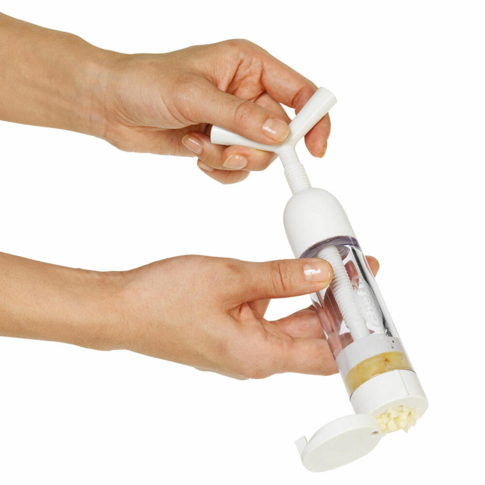 Chefn Garlic Machine Knoblauchdrücker, Knoblauch Drücker, Knoblauchpresse, Küchenhelfer, Kunststoff, Weiß, 19.5 cm, 27440