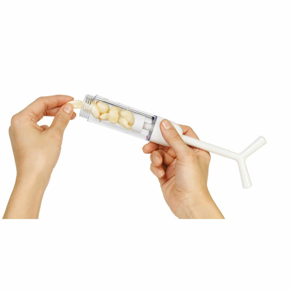 Chefn Garlic Machine Knoblauchdrücker, Knoblauch Drücker, Knoblauchpresse, Küchenhelfer, Kunststoff, Weiß, 19.5 cm, 27440