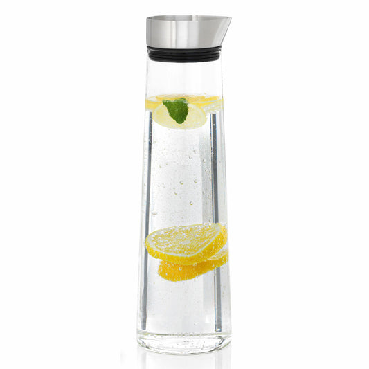 Blomus water carafe Acqua, carafe, glass carafe, glass, stainless steel lid, 1.5 liters, 63448