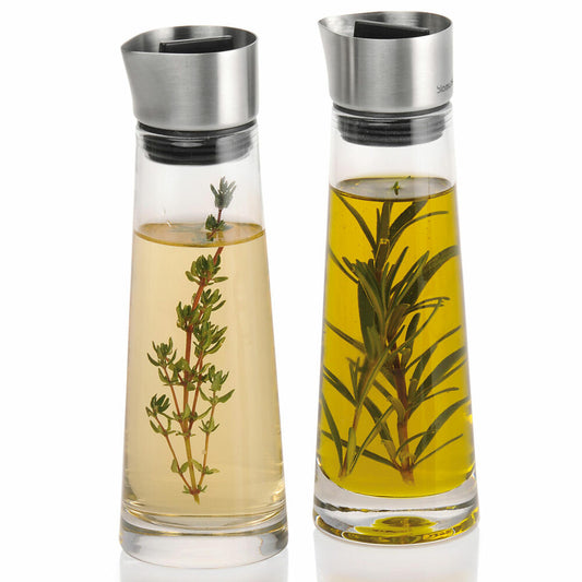 Blomus Vinegar &amp; Oil Set Alinjo, dispenser, stainless steel matt / glass / plastic, 150ml each, 63509