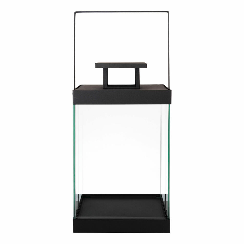 Blomus Lantern FINCA, indoor lantern, medium, lantern, glass, powder-coated steel, black, 36.5 cm, 63687
