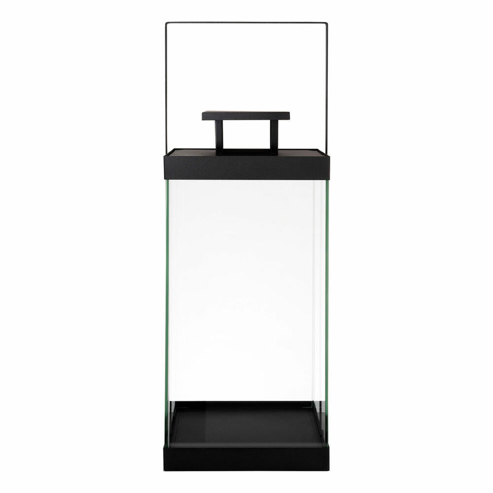 Blomus Lantern FINCA, indoor lantern, large, lantern, glass, powder-coated steel, black, 46 cm, 63688
