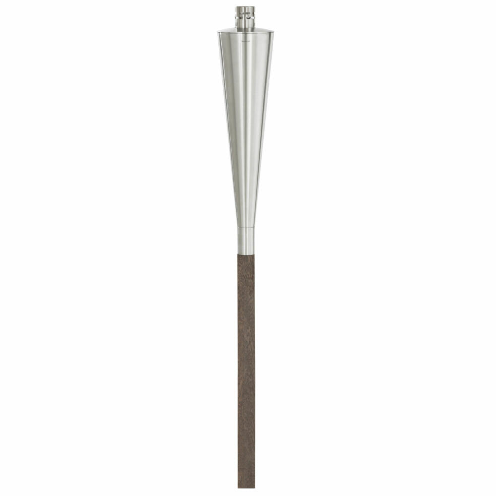 Blomus Torch Orchos, garden torch with wooden stick and ground spike, oil lamp, stainless steel, 65007