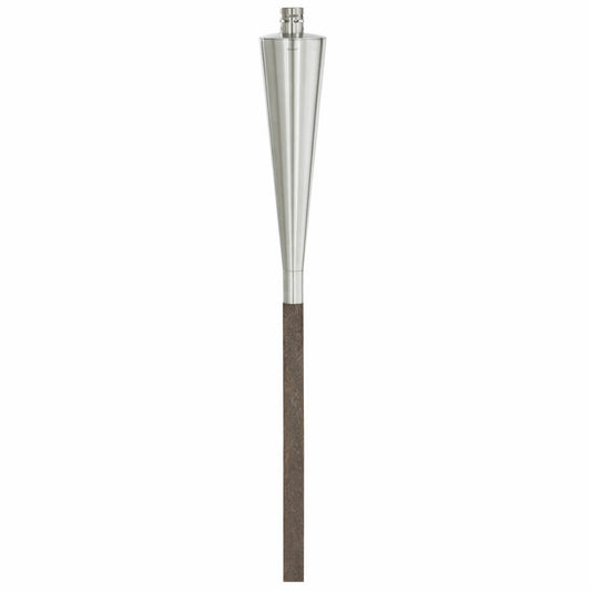 Blomus Fackel Orchos, Gartenfackel mit Holzstock und Erdspieß, Öllampe, Edelstahl, 65007