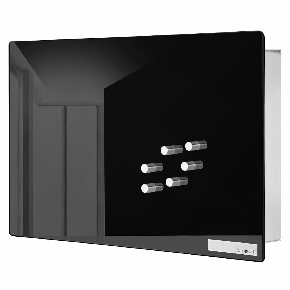 Blomus key box, glass magnetic board Velio, magnetic wall, key board, 20 x 30 cm, black, 65364