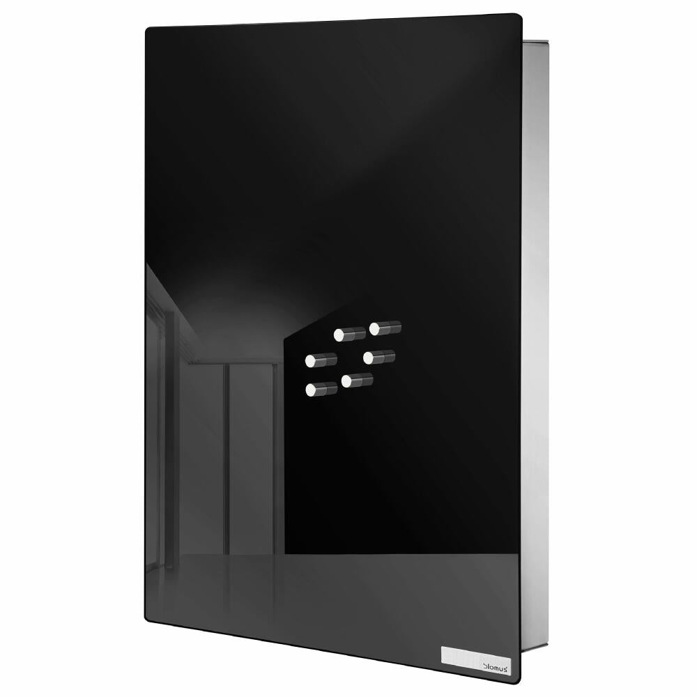 Blomus key box, glass magnetic board Velio, magnetic wall, key board, 40x30 cm, black, 65367