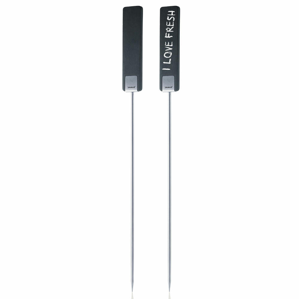 Blomus Planta plant markers set of 2, plug-in signs, plug-in labels, writable, stainless steel matt / polystone, 40x3x0.5cm, 65393