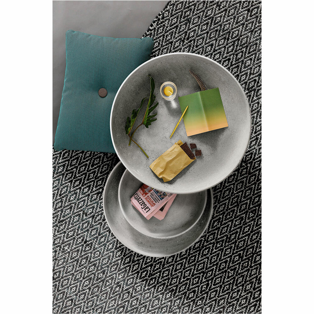Blomus Moon Dekoschale, Groß, Deko Servier Tablett, Polystone, Beton, Ø 60, 65447