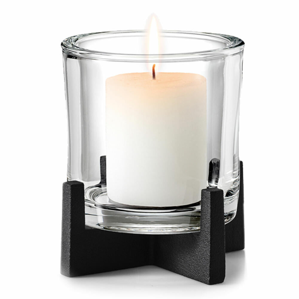 Blomus Nero lantern, candle holder, decoration, candlestick, steel / glass, Flöz Design, 15 cm, 65551