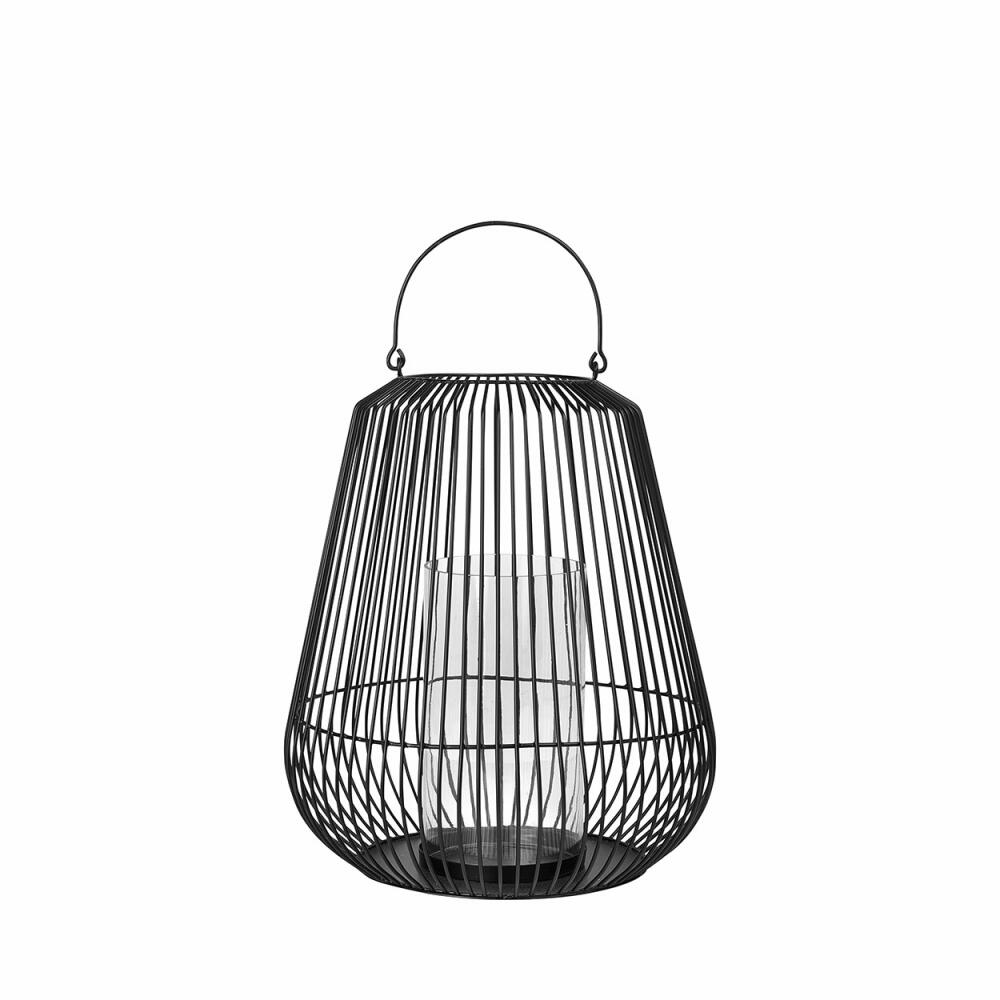 blomus NIDEA Lantern S, lantern, garden light, candle holder, decoration, steel / clear glass, H 52.5 cm, 65757