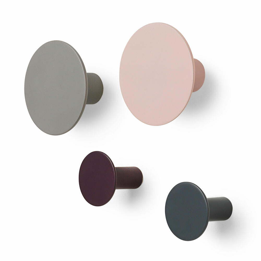 Blomus PONTO Set of 4 Wall Hooks, Hooks, Coat Hooks, Polystone, Mixed Colors, 65801