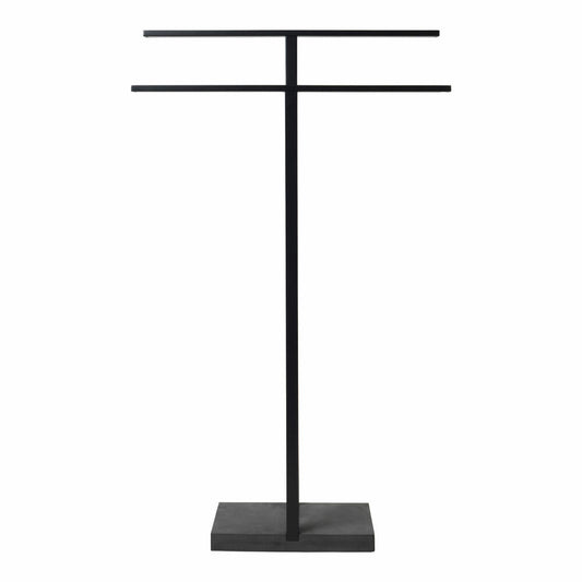 Blomus MENOTO towel stand, towel holder, powder-coated steel, polystone, black, 69150