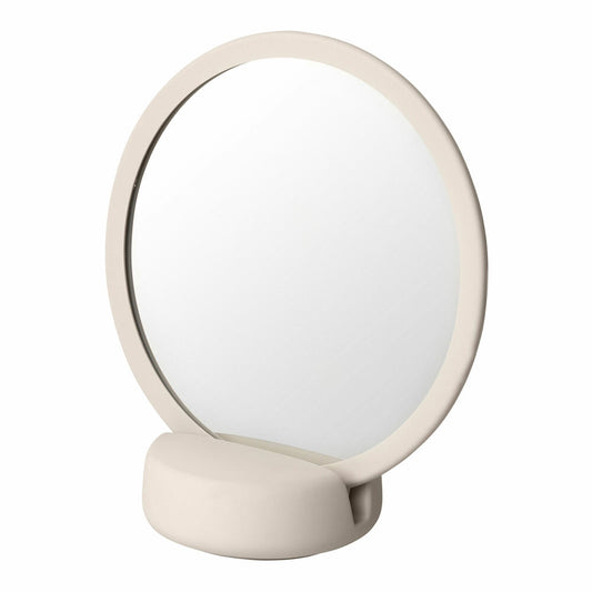 Blomus SONO cosmetic mirror, make-up mirror, bathroom mirror, ceramic, silicone, Moonbeam, 69162
