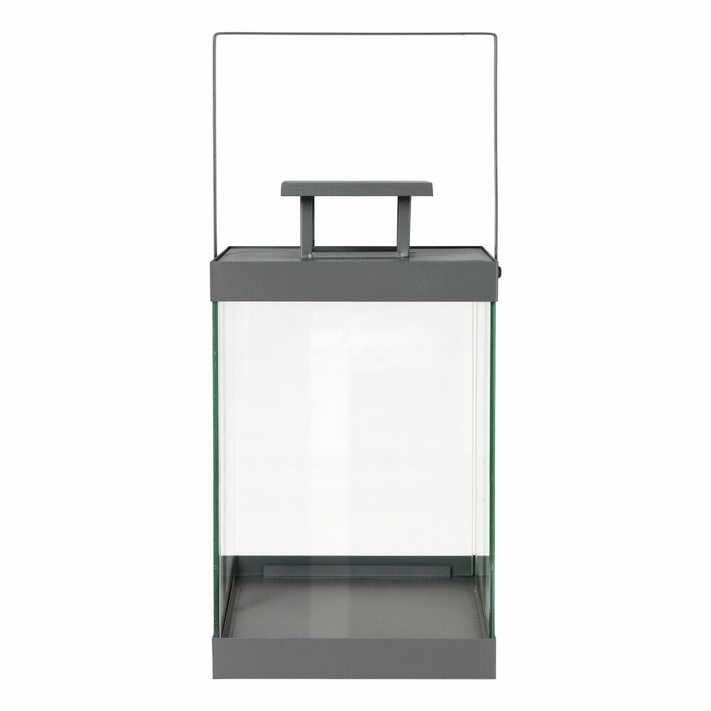 Blomus Lantern Finca Medium, Indoor Lantern, Wind Light, Powder-Coated Steel, Clear Glass, Steel Gray, 36 cm, 66186