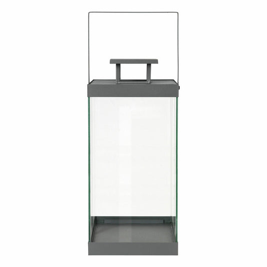 Blomus Lantern Finca Large, Indoor Lantern, Wind Light, Powder-Coated Steel, Clear Glass, Steel Gray, 46 cm, 66188