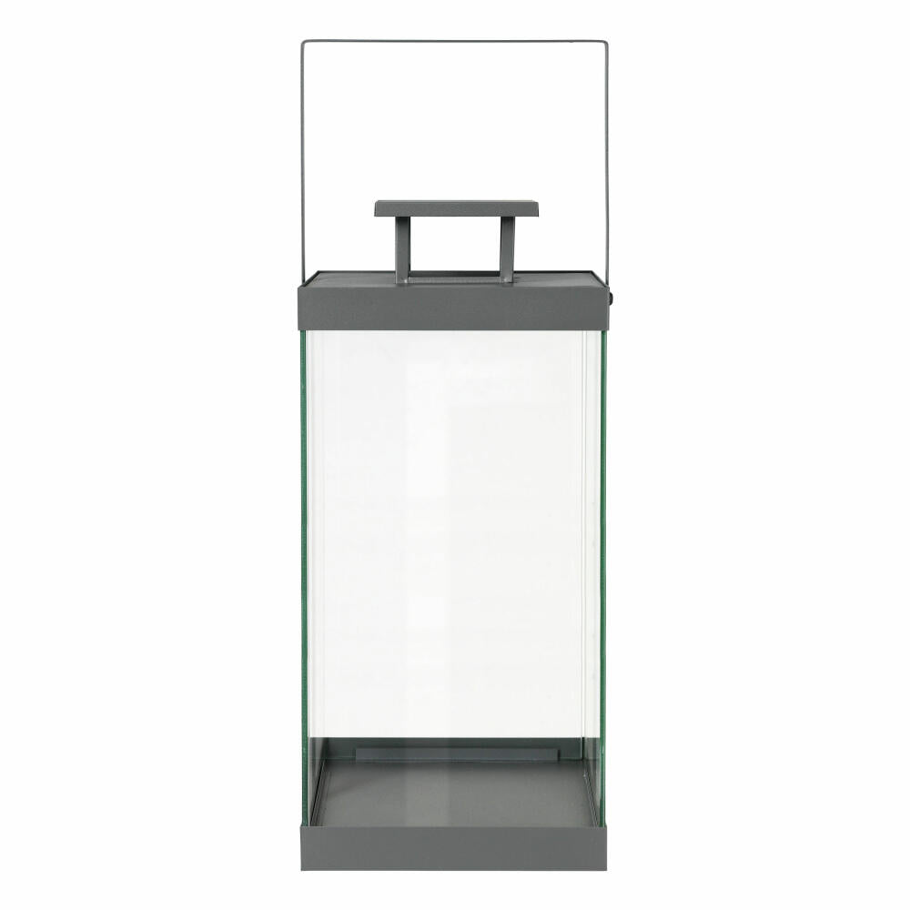 Blomus Lantern Finca Large, Indoor Lantern, Wind Light, Powder-Coated Steel, Clear Glass, Steel Gray, 46 cm, 66188