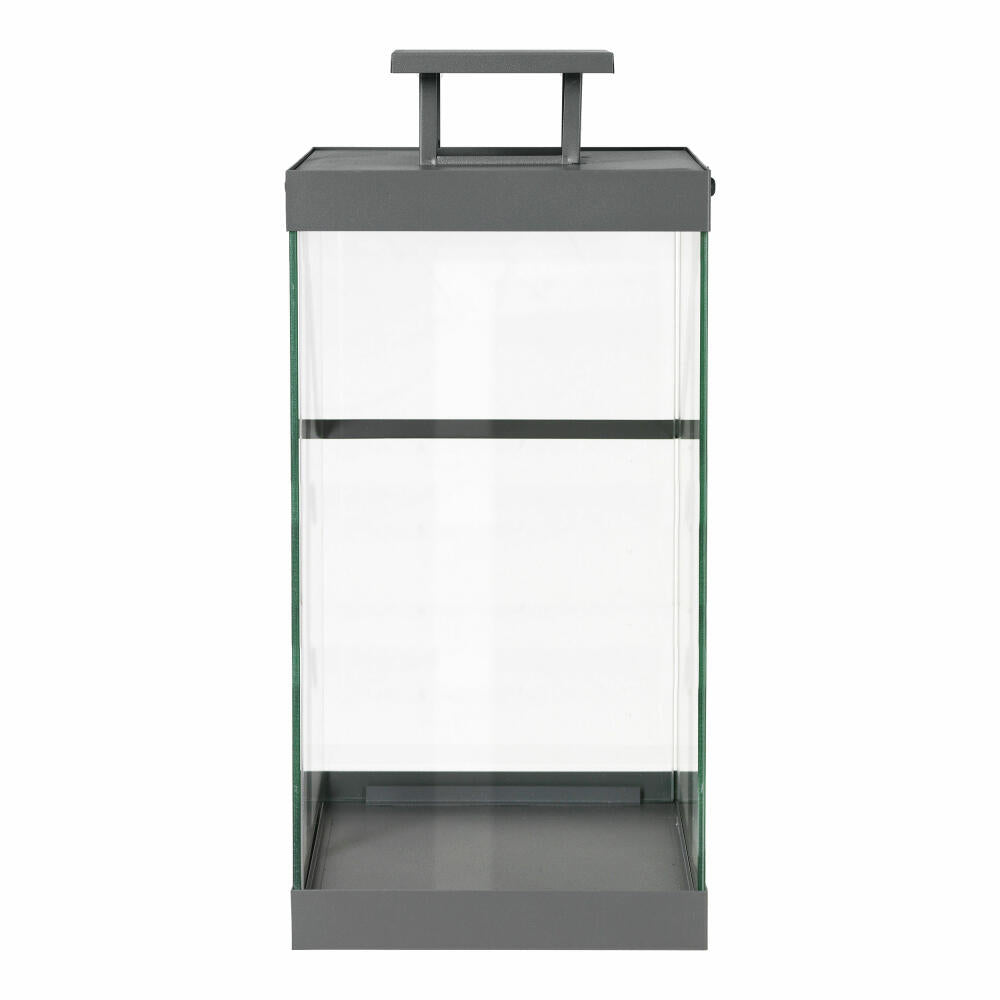 Blomus Lantern Finca Large, Indoor Lantern, Wind Light, Powder-Coated Steel, Clear Glass, Steel Gray, 46 cm, 66188
