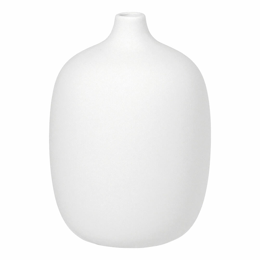 Blomus Vase Ceola, decorative vase, flower vase, ceramic, white, H 18.5 cm, D 13.5 cm, 66169