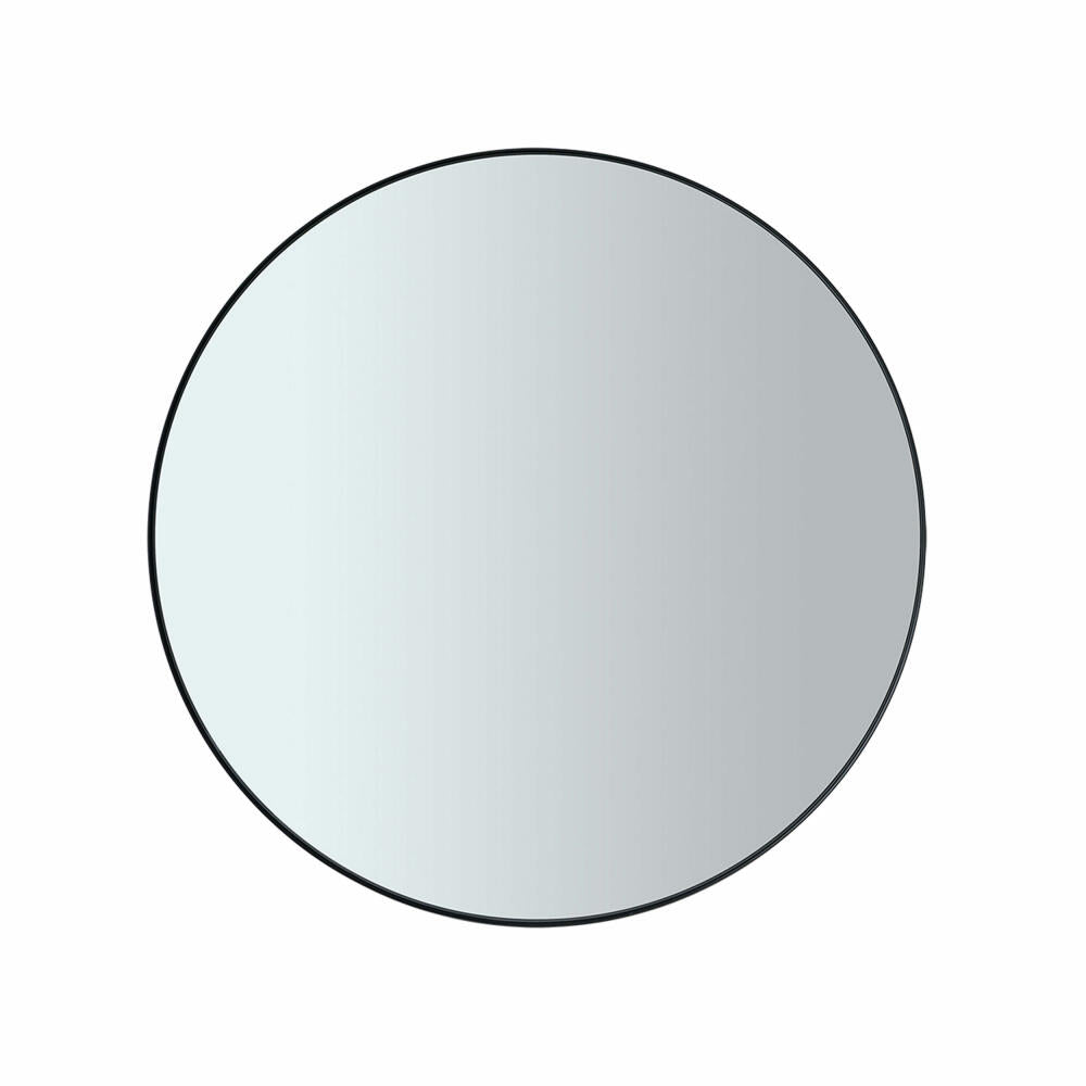 Blomus Rim wall mirror, bathroom mirror, decorative mirror, powder-coated steel, colored glass, black, 80 cm, 66079
