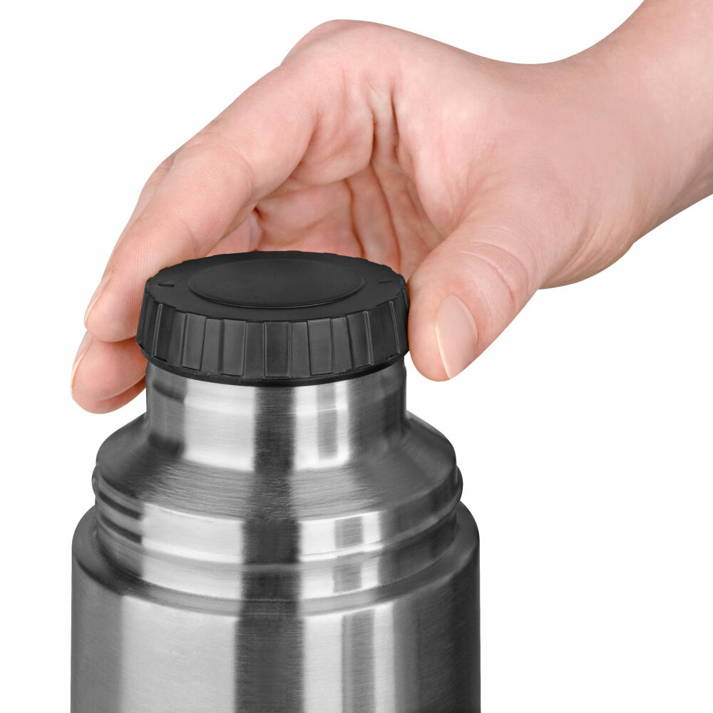 Emsa insulated bottle Captain, drinking bottle with cup, insulated bottle, stainless steel, blue, 500 ml, 502472
