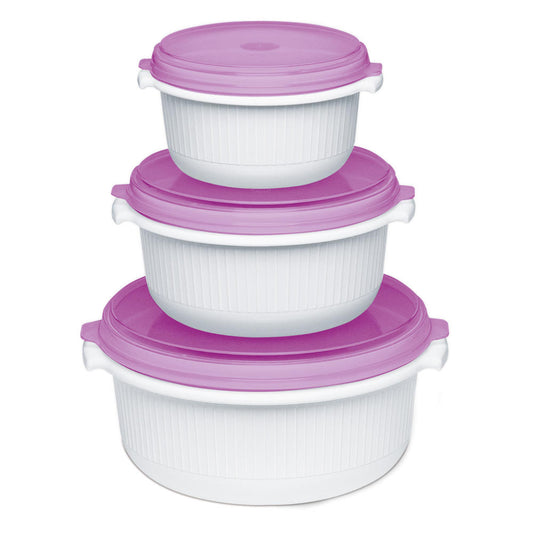 Emsa Micro Family Starter Set 0.5 L, 1 L, 1.5 L, microwave dishes, microwave pot, blackberry, 508455