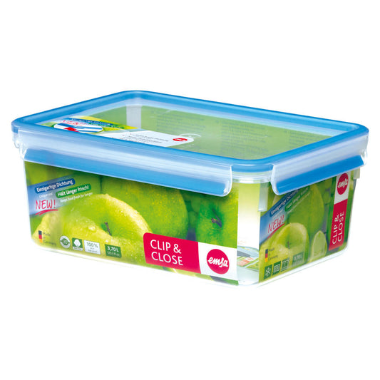 Emsa Clip & Close Frischhaltedose 3.70 L, Brotdose, Frischhaltebox, Brotbox, 508546