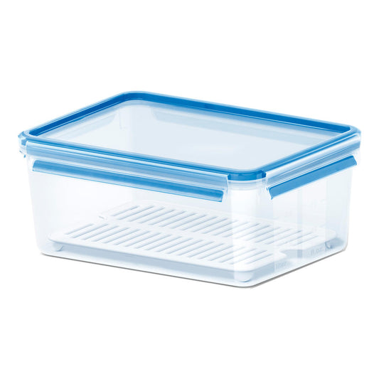 Emsa Clip & Close Frischhaltedose 3.70 L, Abtropfgitter, Brotdose, Frischhaltebox, 512888