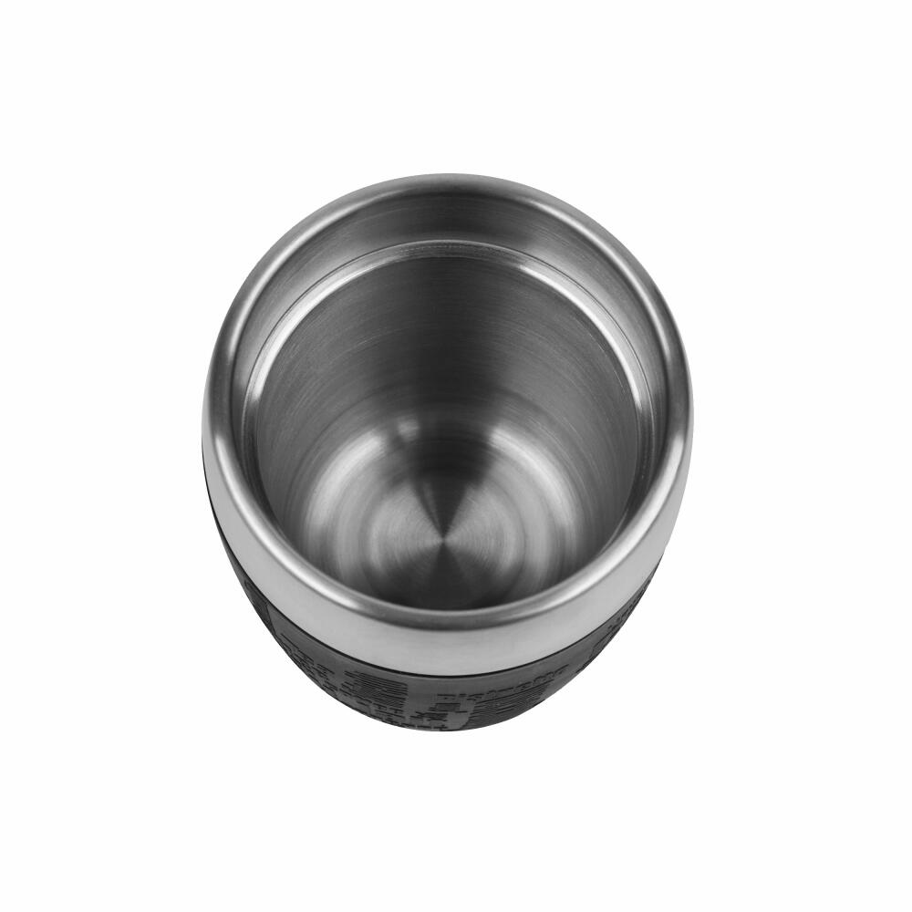 Emsa Travel Cup Isobecher, Thermobecher, Thermoflasche, Isolierbecher, Edelstahl, Schwarz, 200 ml, 514514