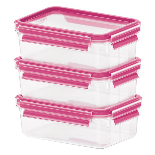 Emsa Clip&amp;Close 2.0 lunch box 0.55 L, set of 3, freshness box, storage container, 515582