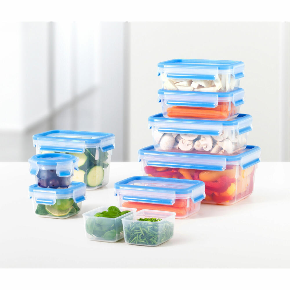 Emsa CLIP &amp; CLOSE food storage container set, 3-piece, food storage container, container, round, plastic, raspberry, 515584