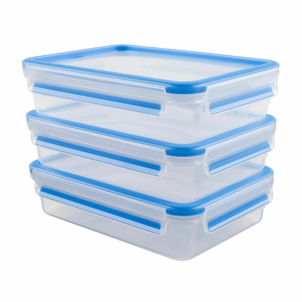 Emsa Clip &amp; Close 2.0 food storage container, set of 3, food storage box, container, transparent, 1.2 L, 515645