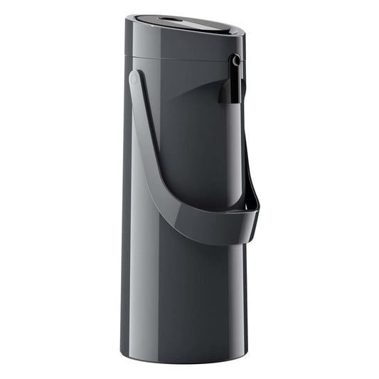 Emsa Ponza pump-inflatable jug, pump insulated jug, pump jug, thermos flask, stainless steel painted / plastic, anthracite, 1.9 L, 515706