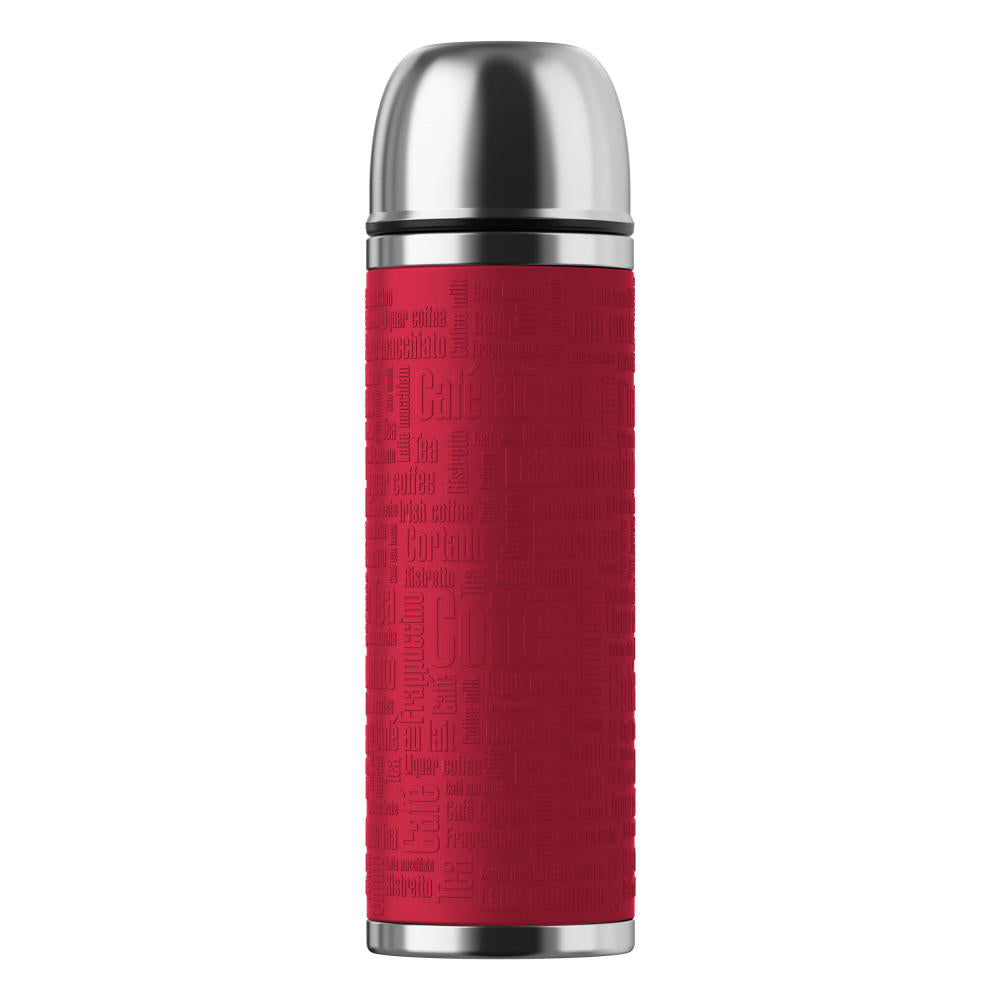 Emsa Senator insulated bottle, insulated bottle, insulated jug, stainless steel, red, 1 L, 515715