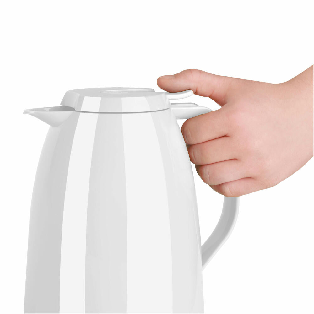 Emsa Mambo QT Isokanne, Kanne, Kaffeekanne, Thermokanne, Kunststoff, Hochglanz Weiß, 1 L, 517004