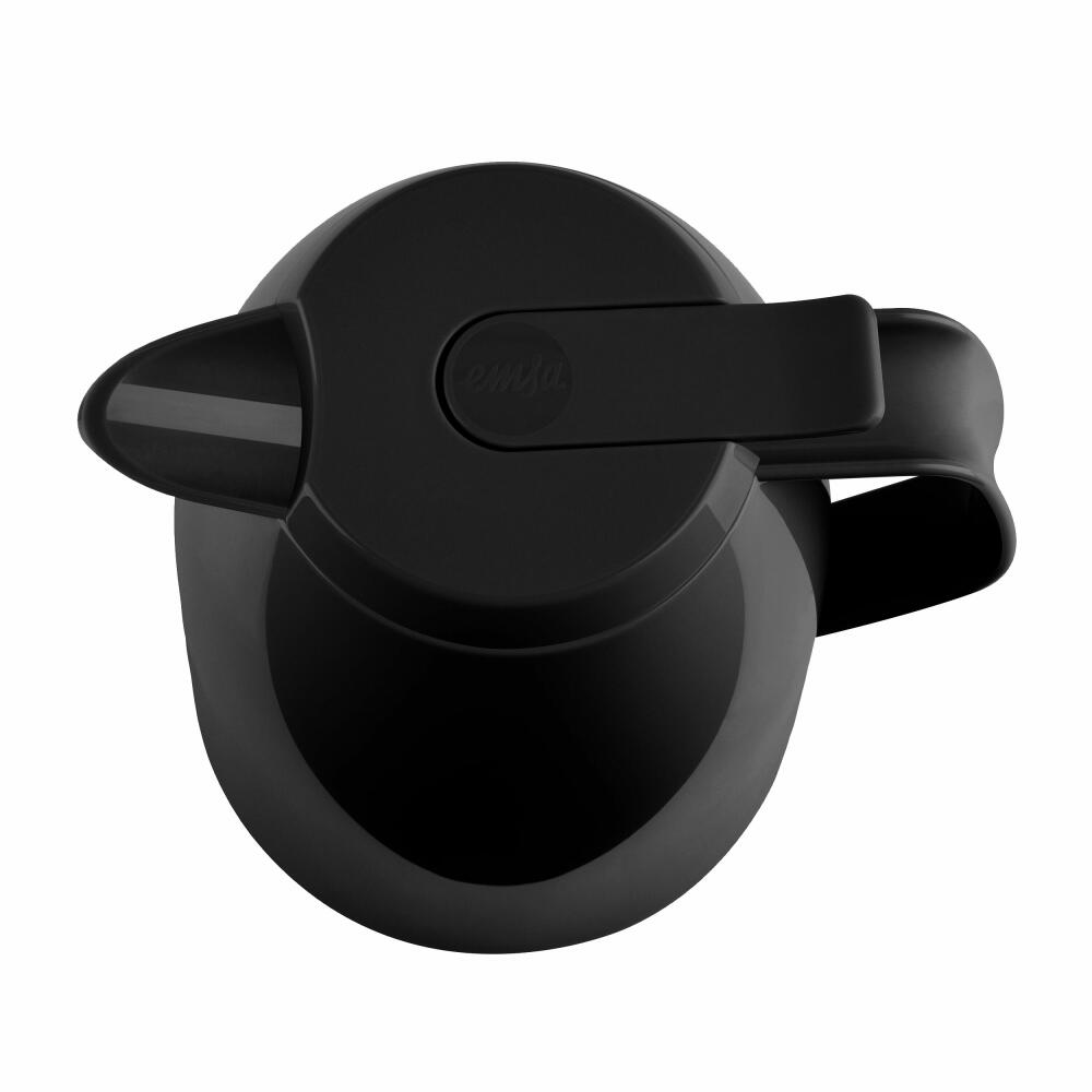 Emsa Mambo QT insulated jug, jug, coffee jug, thermos flask, plastic, high gloss black, 1 L, 517005