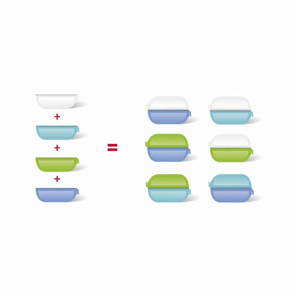 Emsa Variabolo Boys half bowls, 4 pcs., lunch box, bread box, children's box, divider, multicolored, 7 cm, 517053