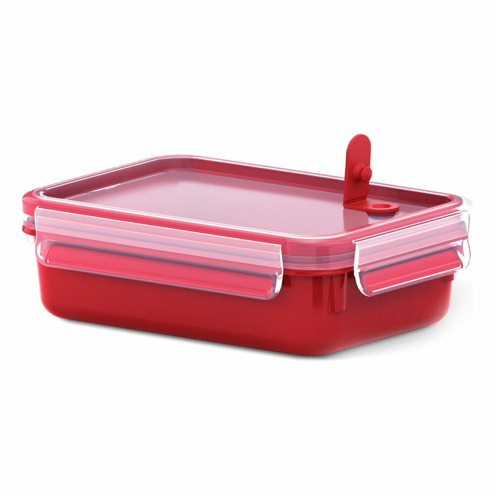 Emsa Clip & Micro Mikrowellendose, Gefrierdose, Dose, Frischhalte Box, Clipbox, Kunststoff, Rot, 800 ml, 517772