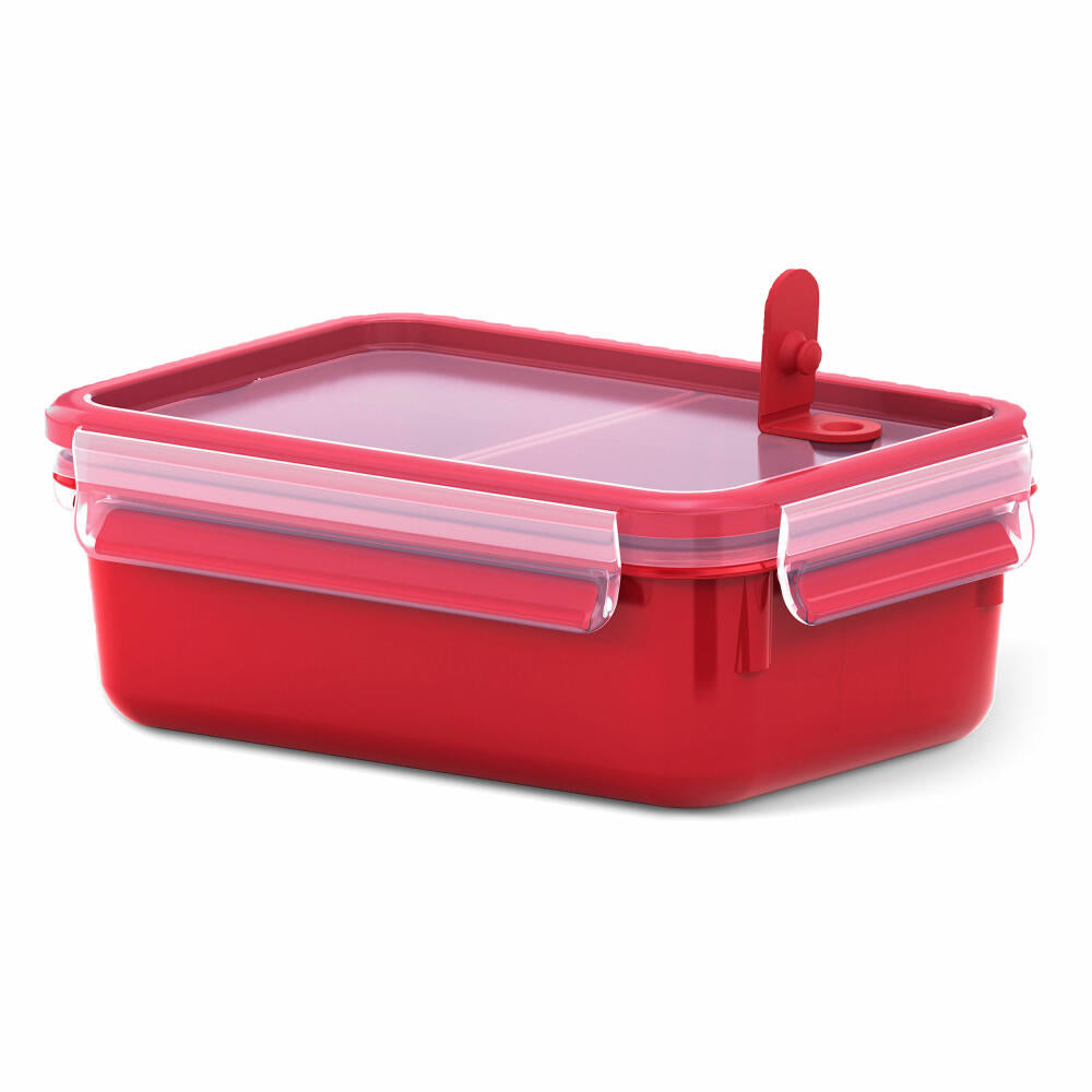 Emsa Clip &amp; Micro microwave container, freezer container, container, freshness box, clip box, plastic, red, 1 L, 517774