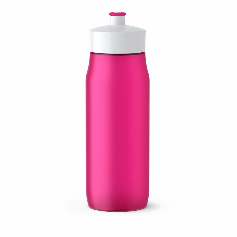 Emsa Squeeze Sport drinking bottle, drinking bottle, drinks bottle, sports bottle, plastic, pink, 600 ml, 518085